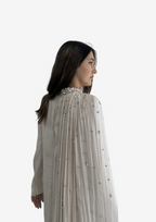 The "Luminous Aura" Crystal Cape Gown