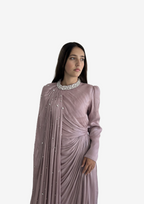 The "Luminous Aura" Crystal Cape Gown