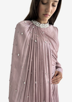 The "Luminous Aura" Crystal Cape Gown