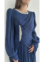 The "Ethereal Radiance" Crystal Pleated Gown