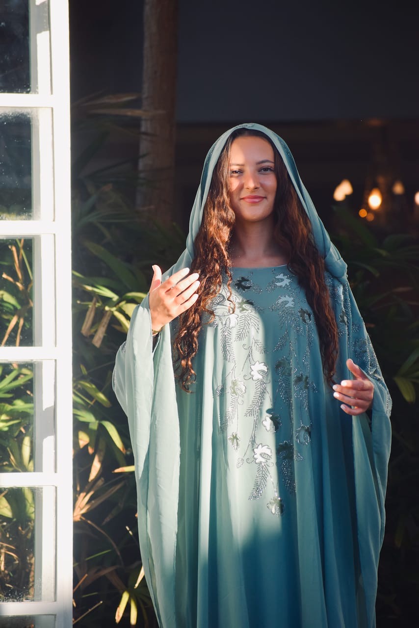 The Flutter Embellished Butterfly Abaya